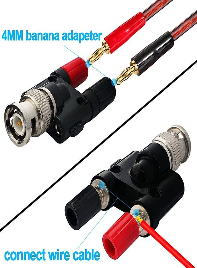 onelinkmore BNC Male Plug to 2X 4mm Dual Banana Female Jack Socket Binding Post RF Coax Coaxial Splitter Connector BNC Banana Adapter for HF Radio Antennas Oscilloscope DVM Pack of 5 - Image 3